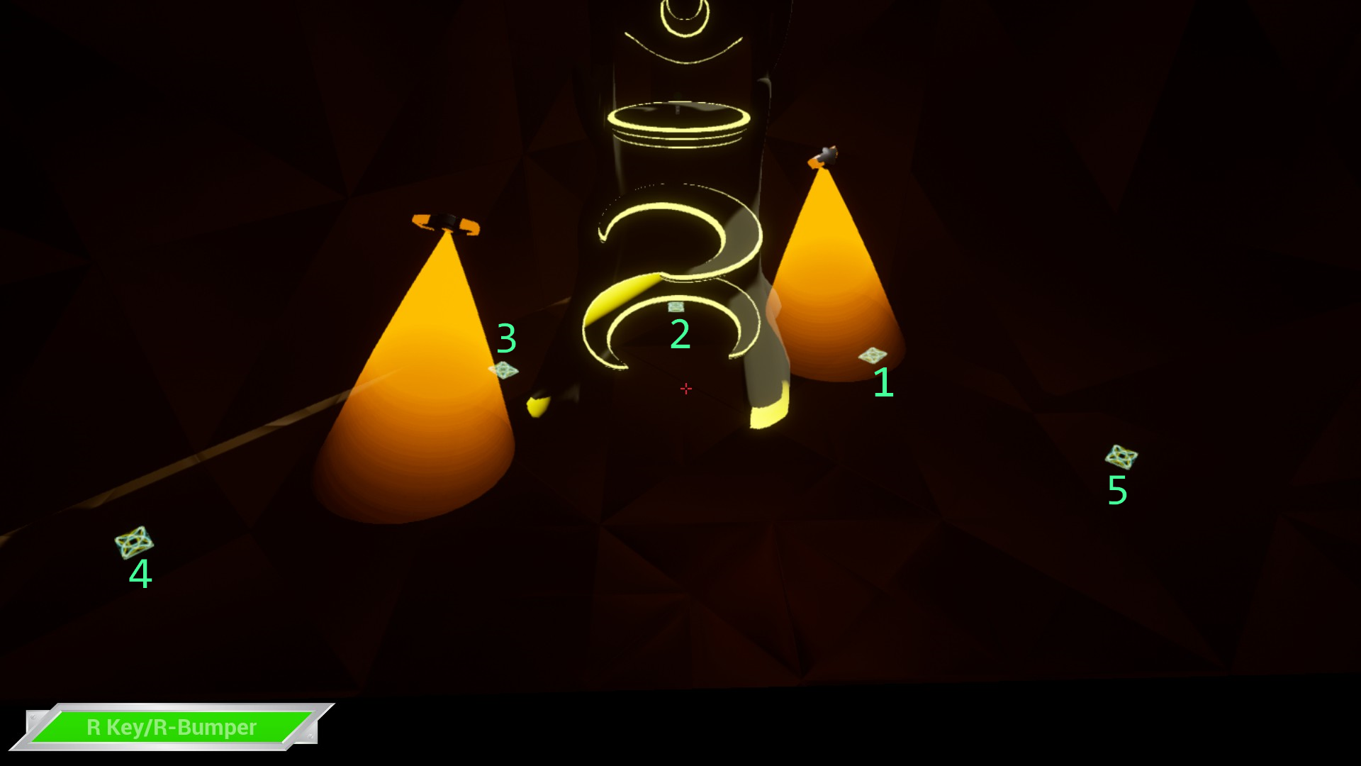 image of the yellow room from above. The switches are numbered in the correct order.